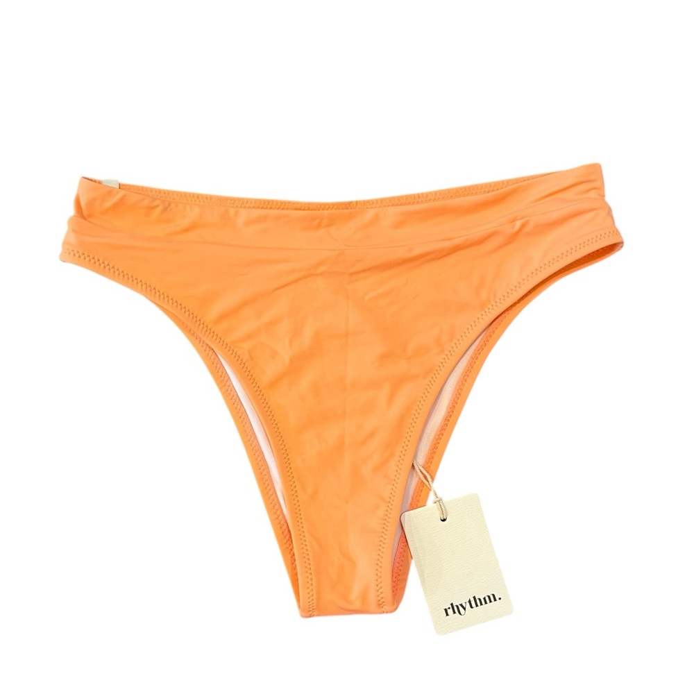 Rhythm Livin’ Swim Bright Orange Cheeky Bikini Swimsuit Bottoms Womens Size 10 - Picture 1 of 6